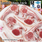 Lamb CHOP RACK (cut from lamb rack) frozen 1 & 3/4" price/pack 700gr (brand Australia Wammco / WhiteStripe)